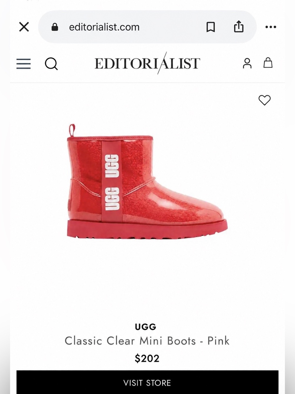 UGG Classic Clear Mini Hot Pink Waterproof Boots Size 8